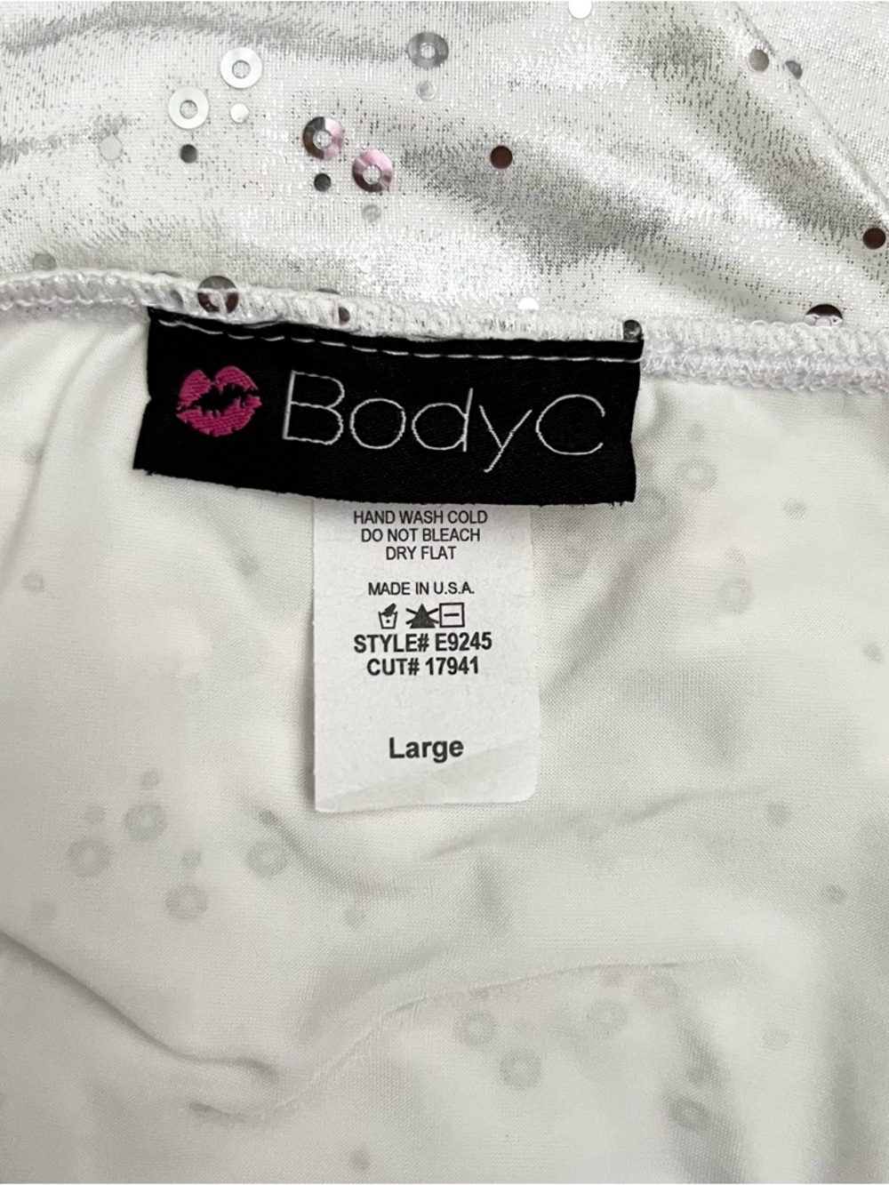 BodyC White Halter Neck Slim Fit Top With Sequins & Ruching Details - Picture 5 of 6